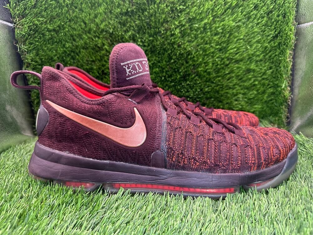 Nike KD 9 852409-696 Athletic Sneaker Mens 14 Red Knit Sports Running Basketball